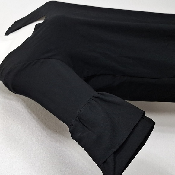 Belongsci Black Whimsigoth Fairy Ruffle Bell Sleeves V-Neck Dress XL - Picture 10 of 15